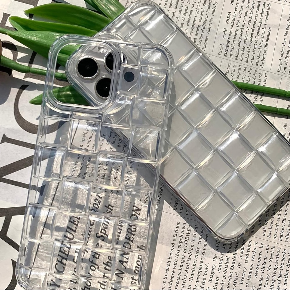 Clear Woven Pattern iPhone 14 Pro Case